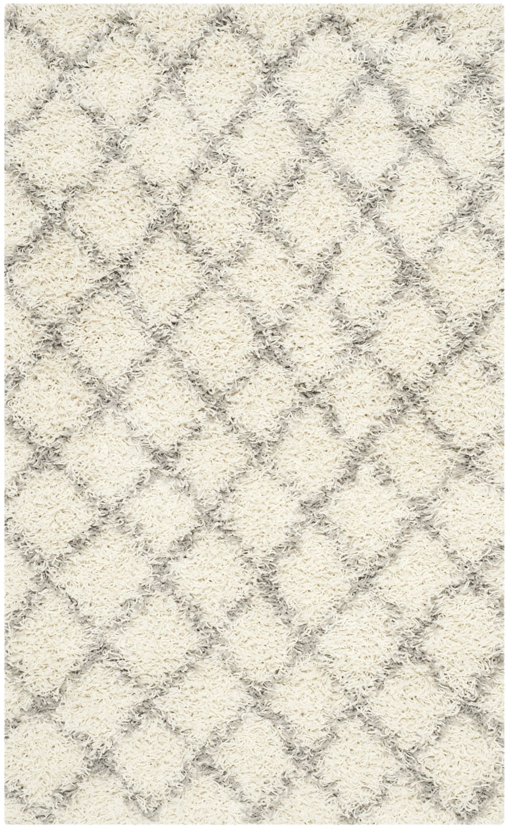 Tapis en polypropylène blanc/gris, 122 x 183 cm