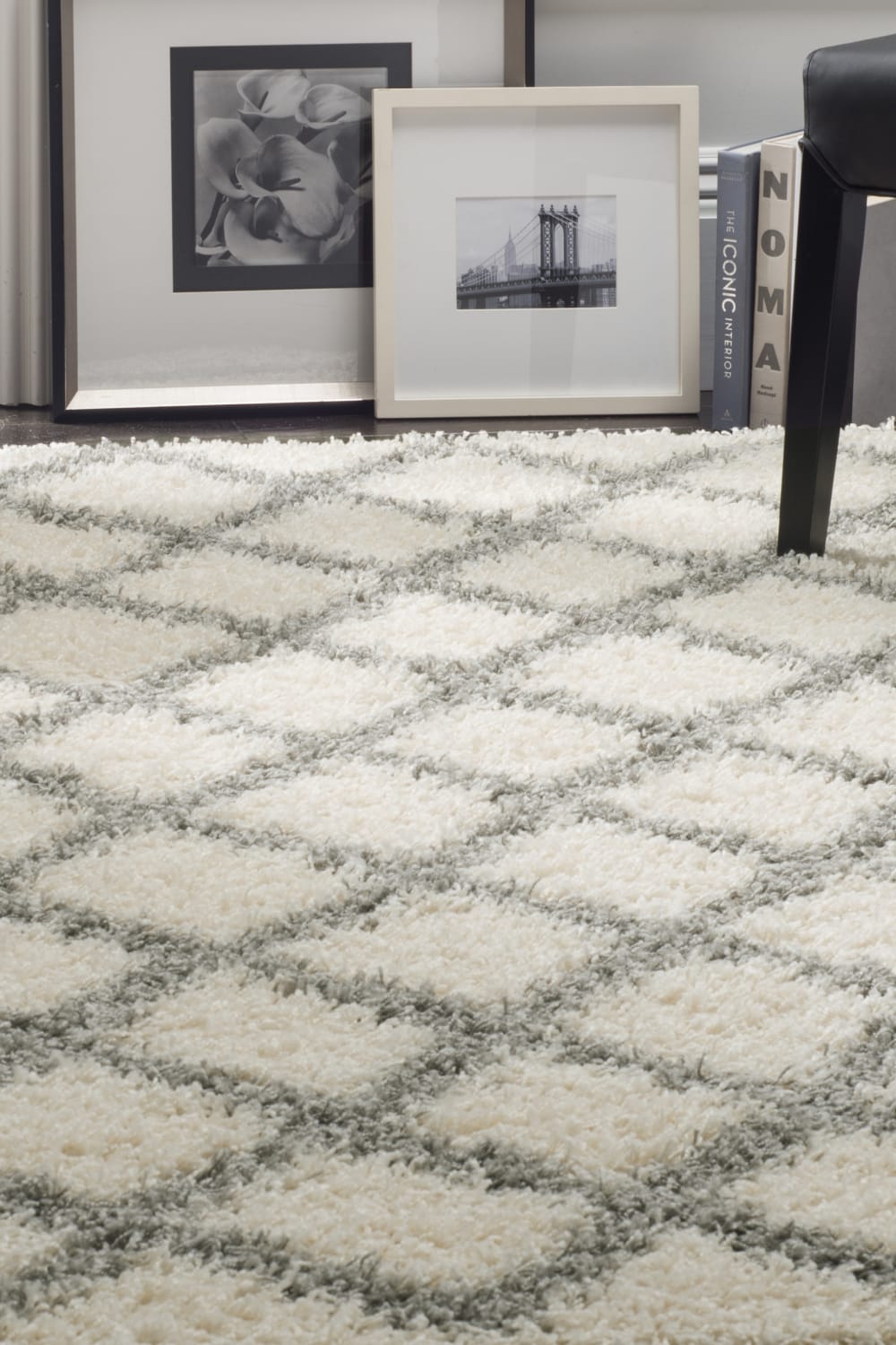 Tapis en polypropylène blanc/gris, 122 x 183 cm — vue 3