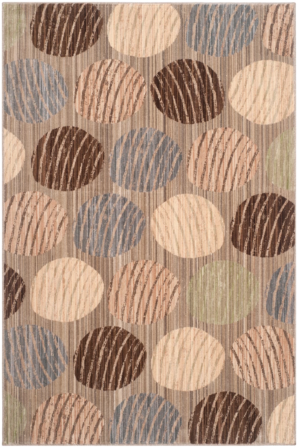 Tapis contemporain en polyester taupe/beige, 122 x 183 cm