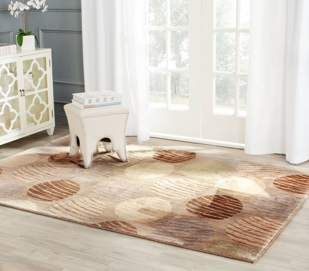 Tapis contemporain en polyester taupe/beige, 122 x 183 cm — vue 3