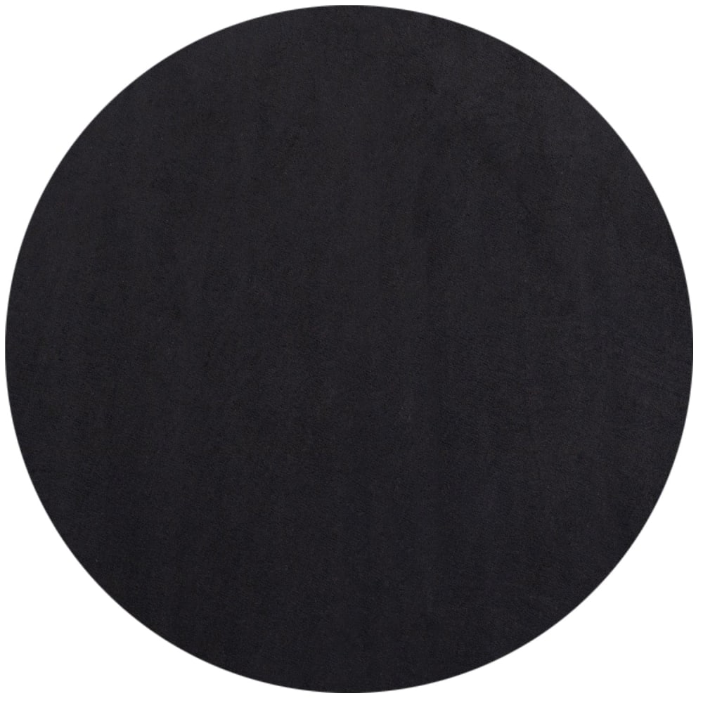 Tapis Lavable Rond en microfibre douce - Noir 120x120cm