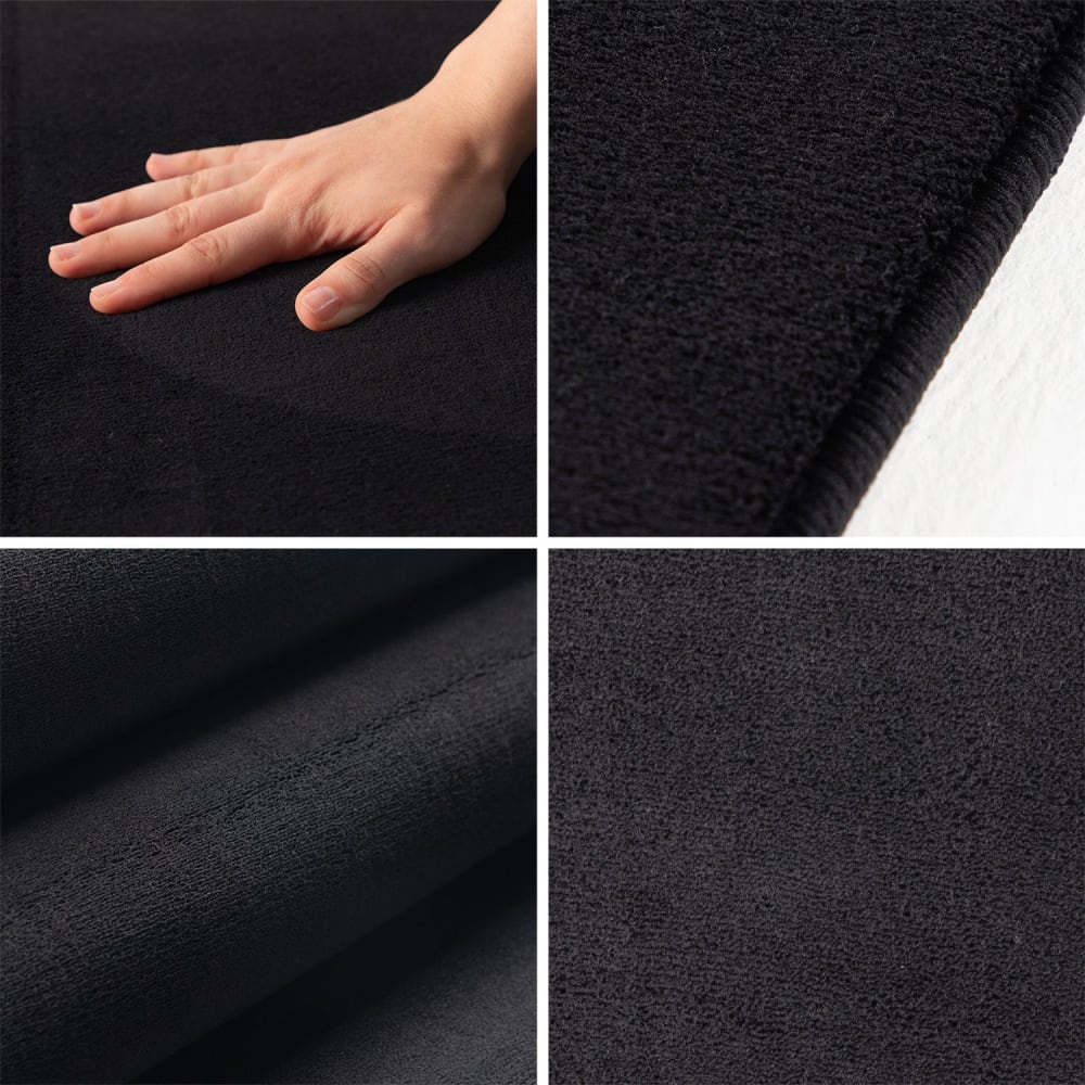 Tapis lavable rond en microfibre douce - noir 120x120cm — vue 4