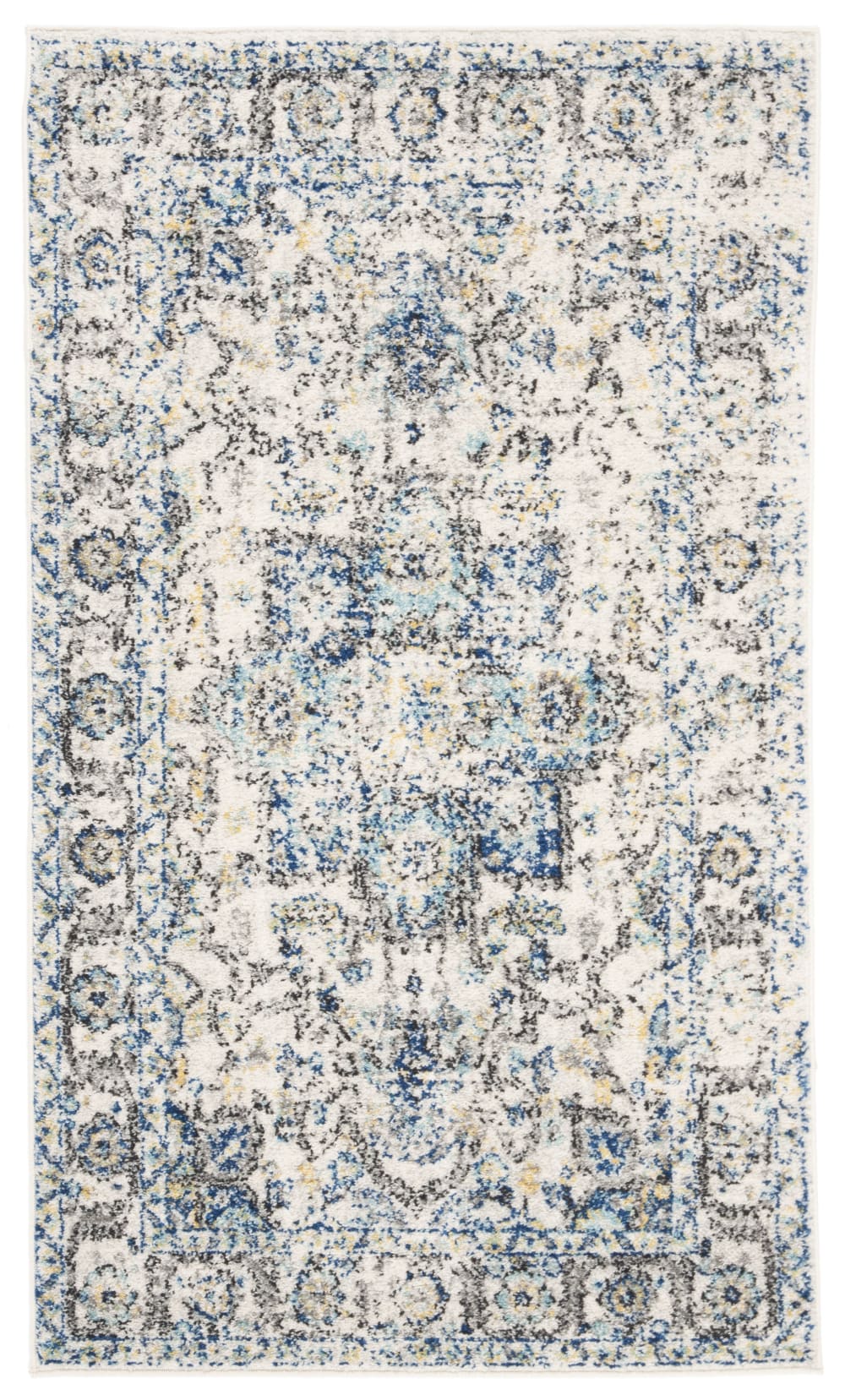 Tapis turquoise/ivoire