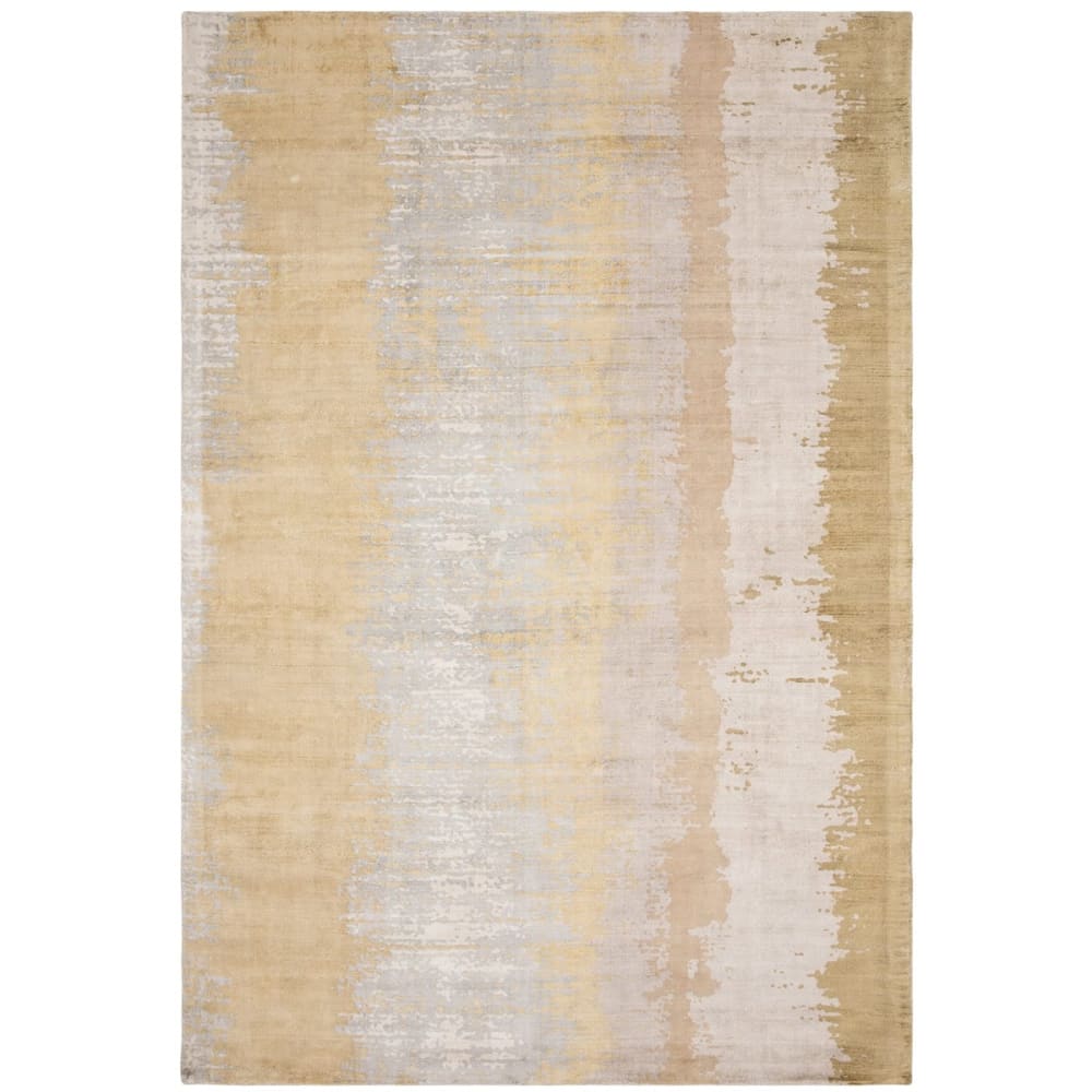 Tapis de salon en viscose jaune citron 120x170 cm