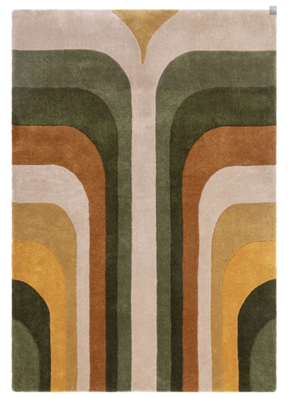 Tapis de salon moderne style rétro vert 120x170 cm