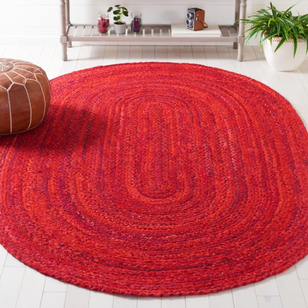 Tapis chalet de campagne en coton rouge, 122 x 183 cm — vue 3
