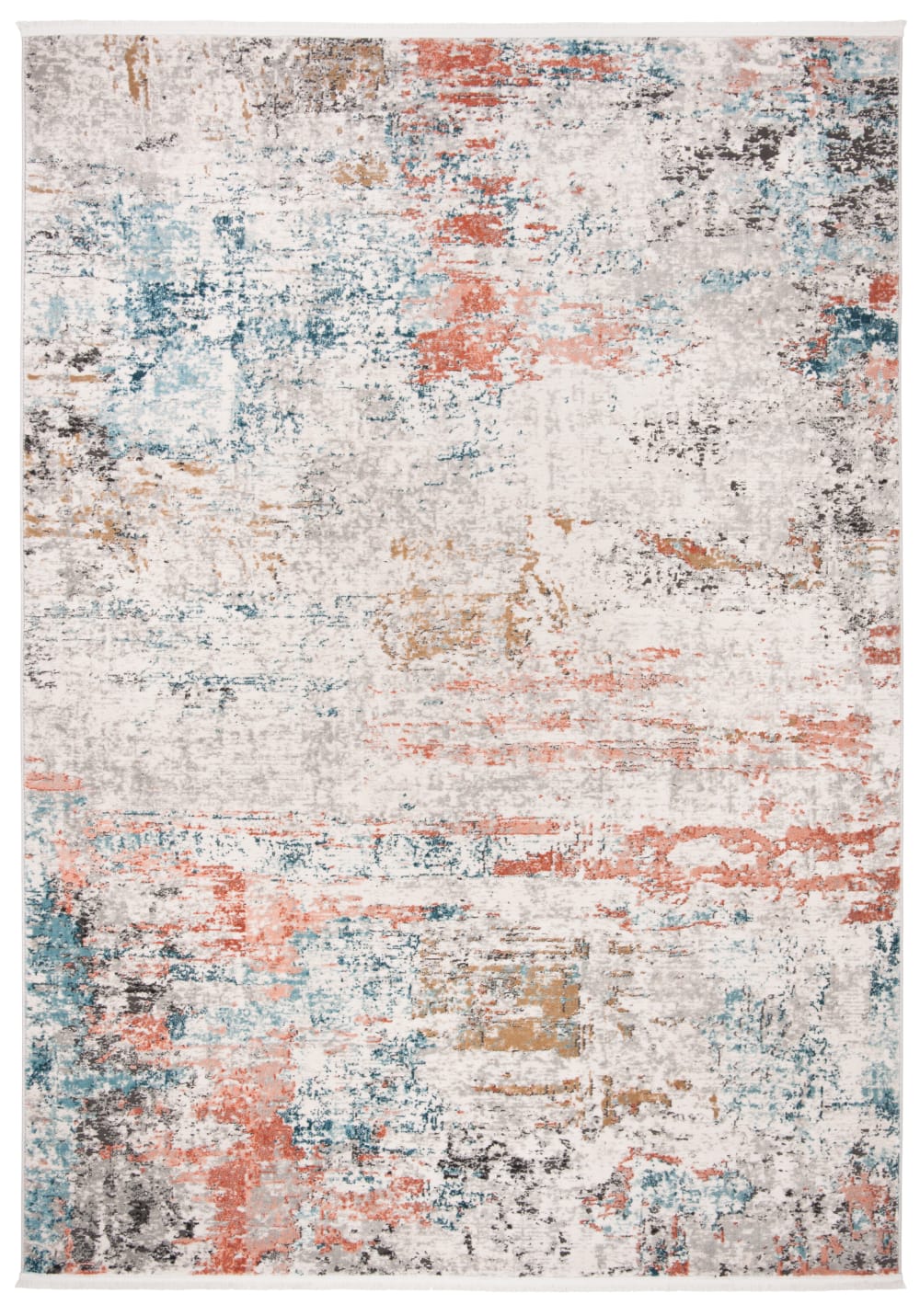Tapis contemporain en polypropylène gris/rose, 122 x 183 cm