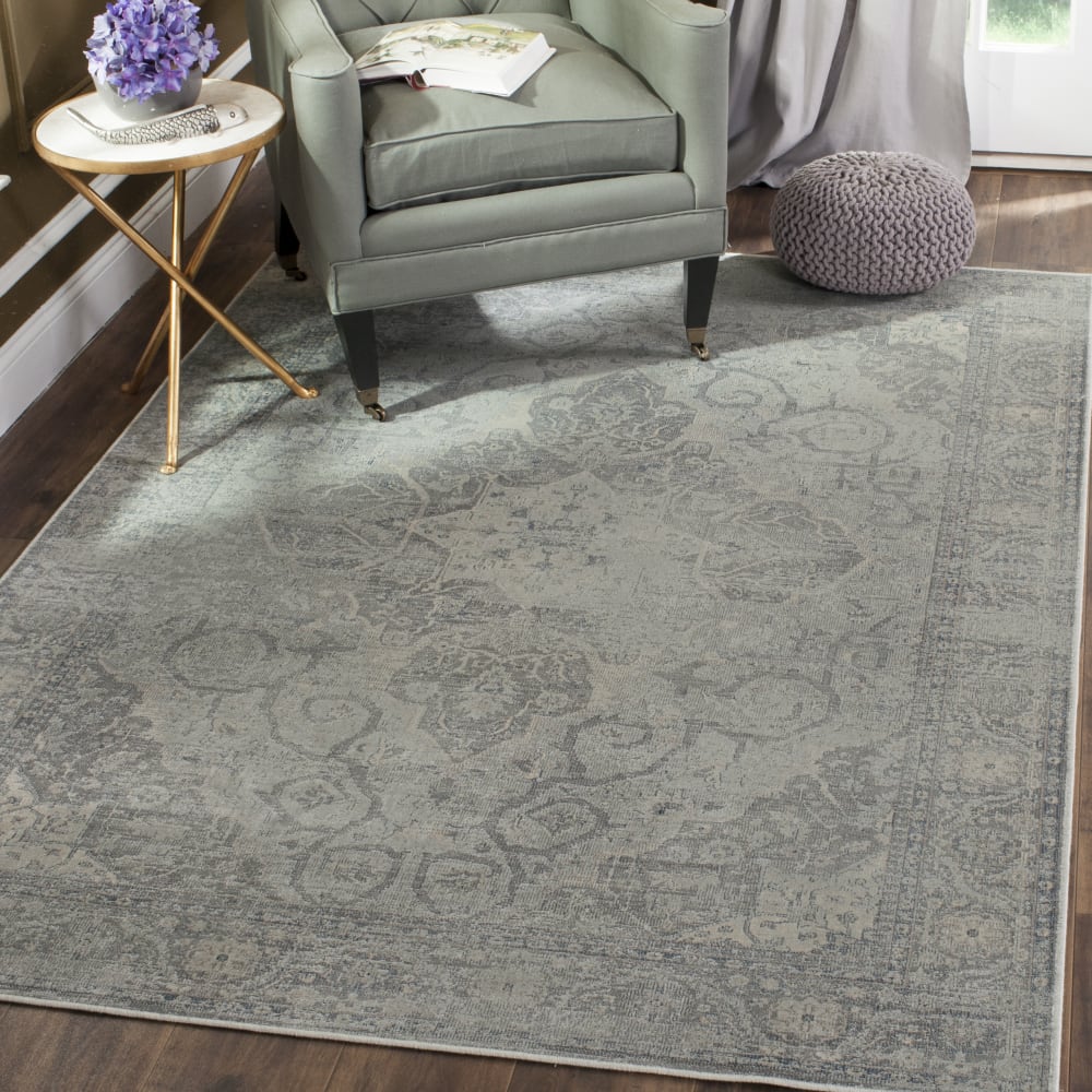 Tapis traditionnel en viscose argent, 122 x 170 cm — vue 3