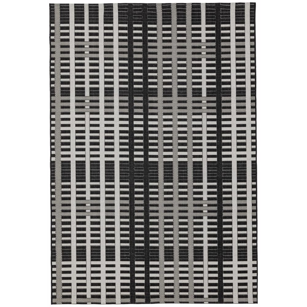 Tapis intérieur extérieur en polypropylène noir 120x170 cm