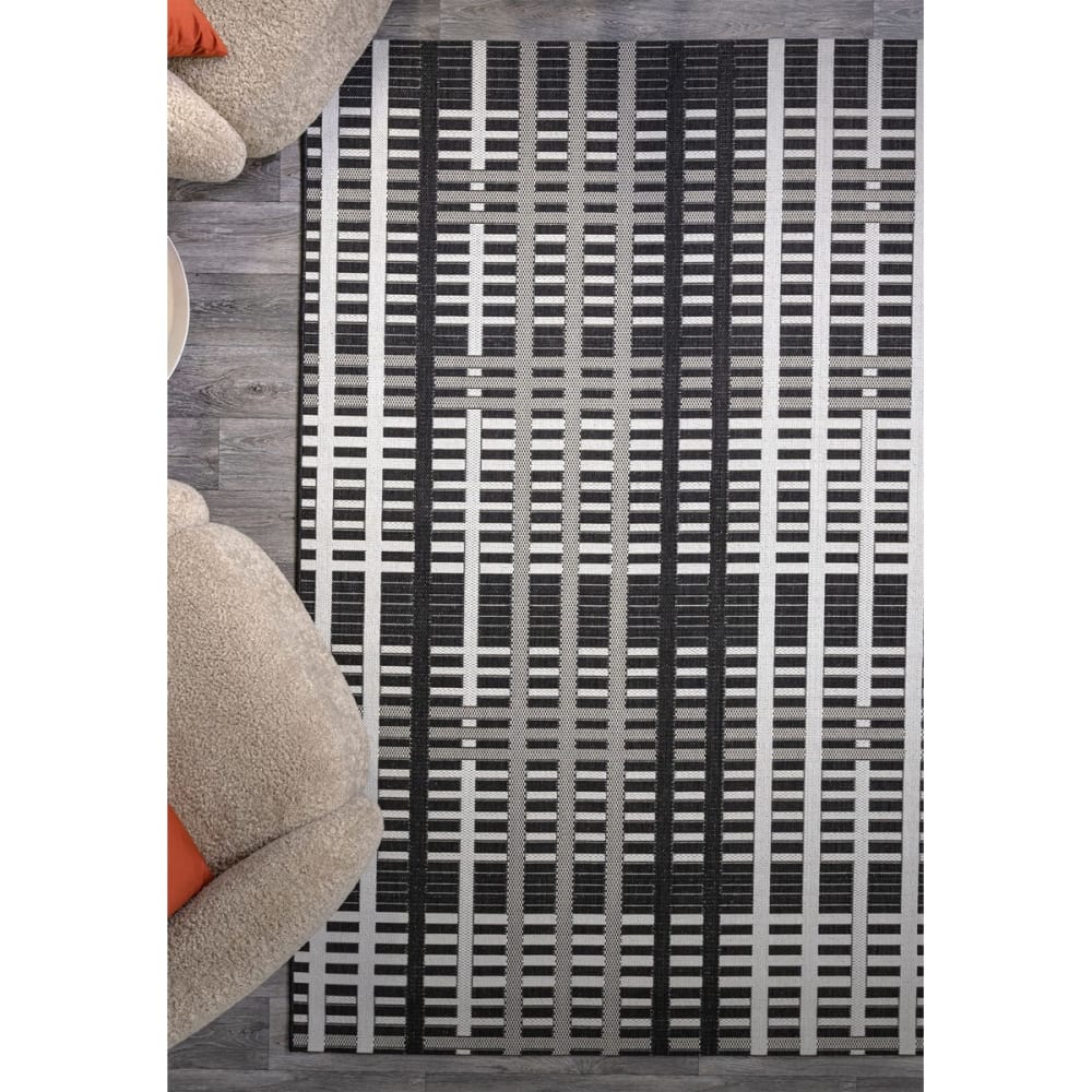 Tapis intérieur extérieur en polypropylène noir 120x170 cm — vue 3