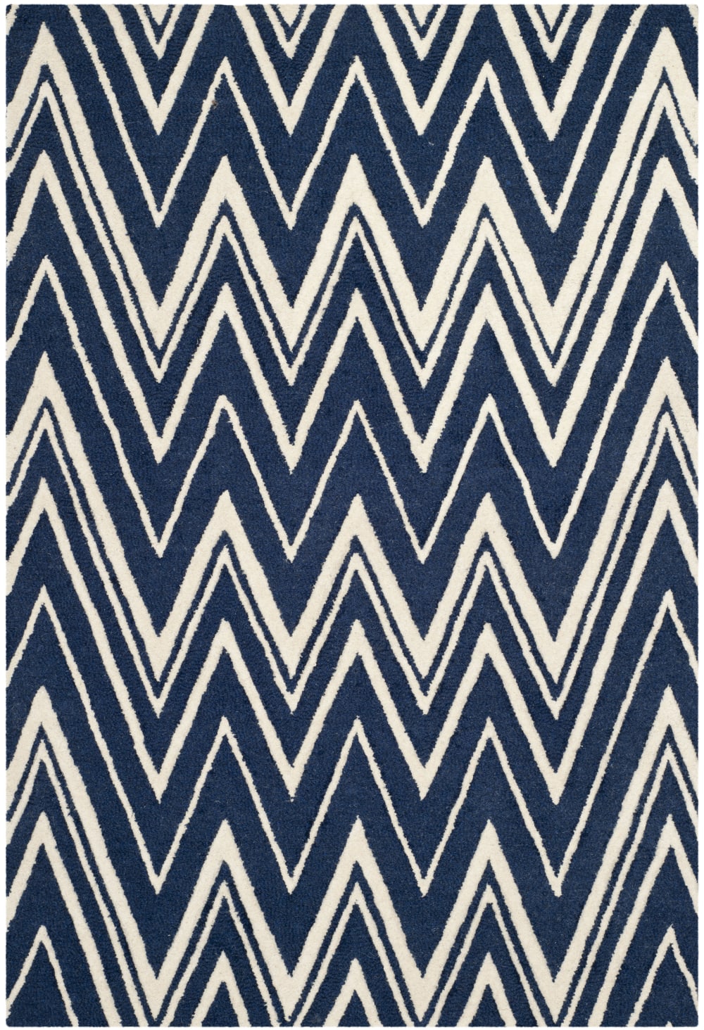 Tapis moderne en laine bleu/blanc, 122 x 183 cm