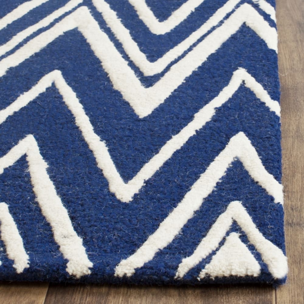 Tapis moderne en laine bleu/blanc, 122 x 183 cm — vue 3