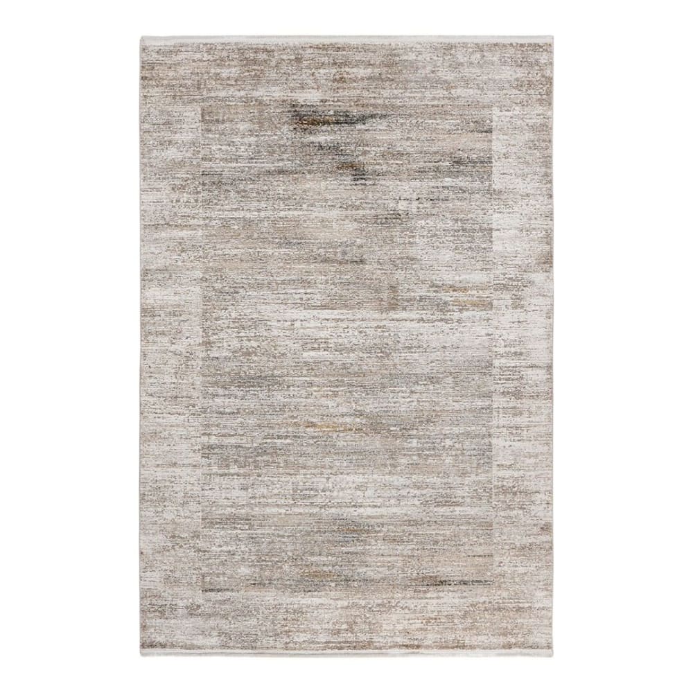 Tapis rayé vintage en polyester gris 120x170
