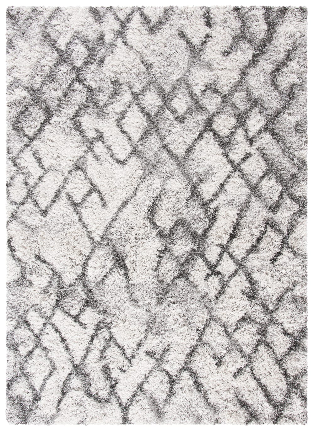 Tapis en polypropylène gris/blanc, 122 x 183 cm