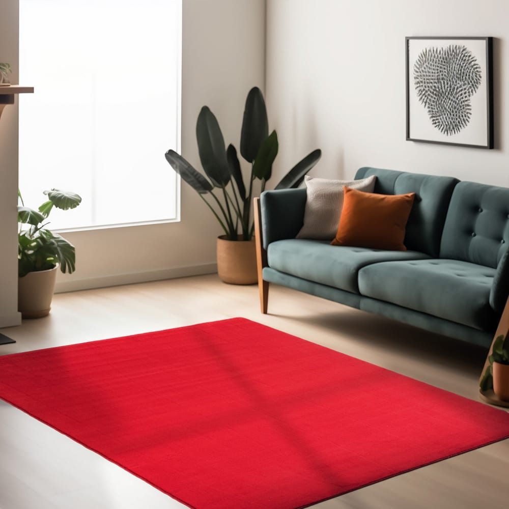 Tapis lavable en microfibre douce - rouge 120x170cm — vue 3