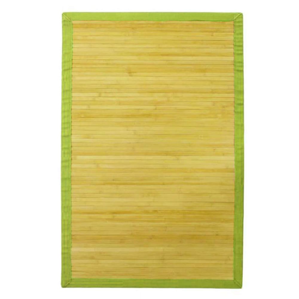 Tapis en bambou larges lattes et ganse anis 120x180