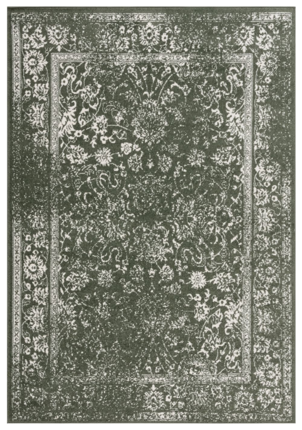 Tapis de transition en polypropylène vert/blanc, 122 x 183 cm