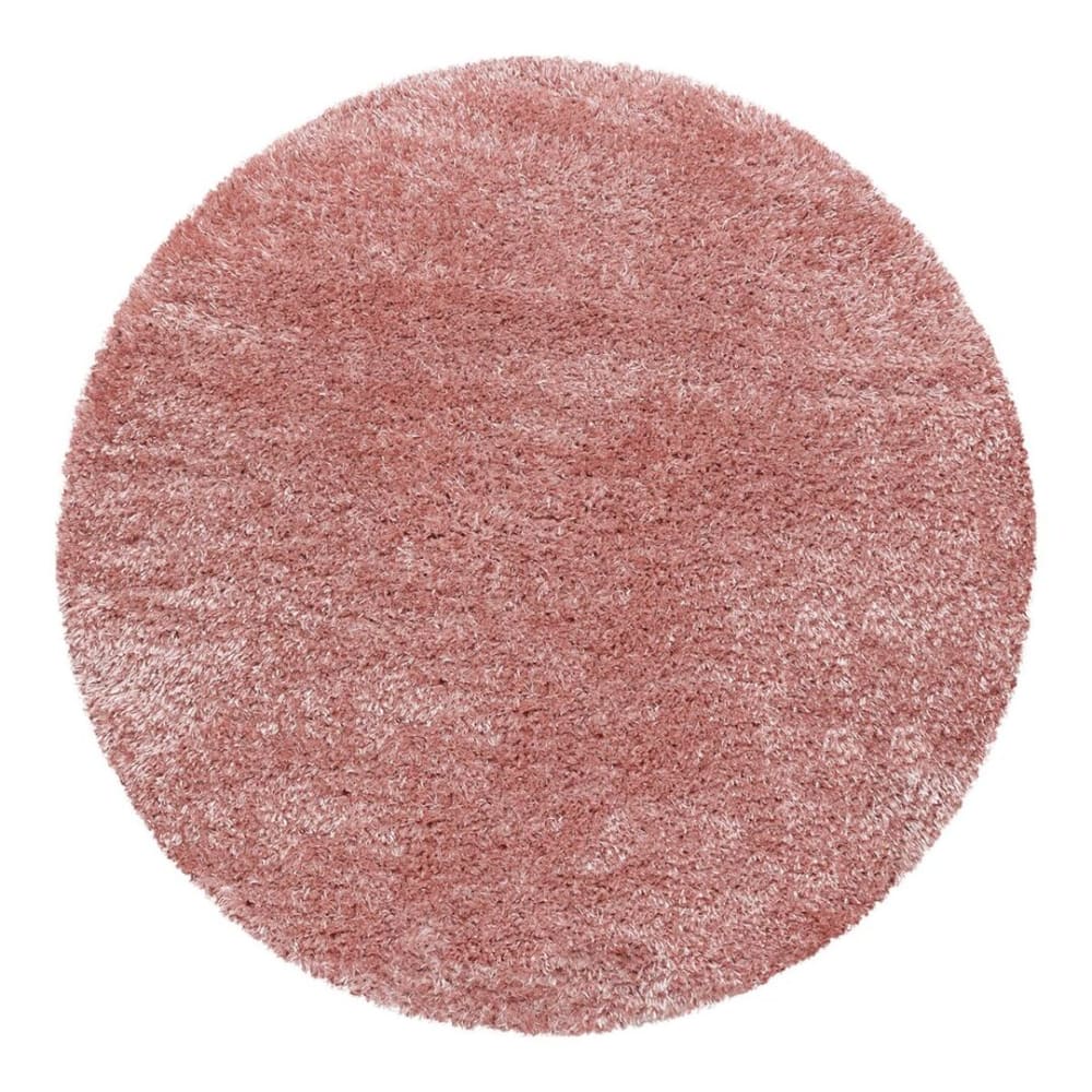 Tapis uni design en polyester rose Ø 120