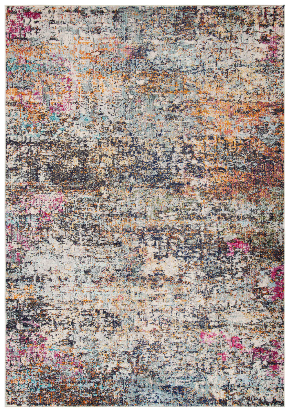 Tapis contemporain en polypropylène noir/or, 122 x 183 cm