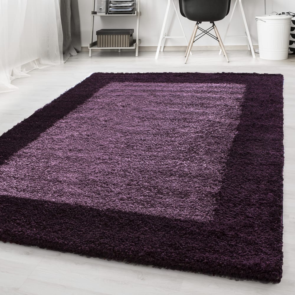 SHAGGY - Tapis à Bordures - Violet 120 x 170 cm