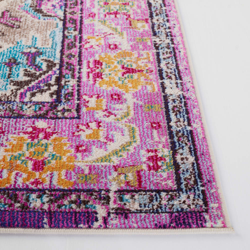 Tapis bohème chic en polypropylène violet/bleu, 66 x 122 cm — vue 4