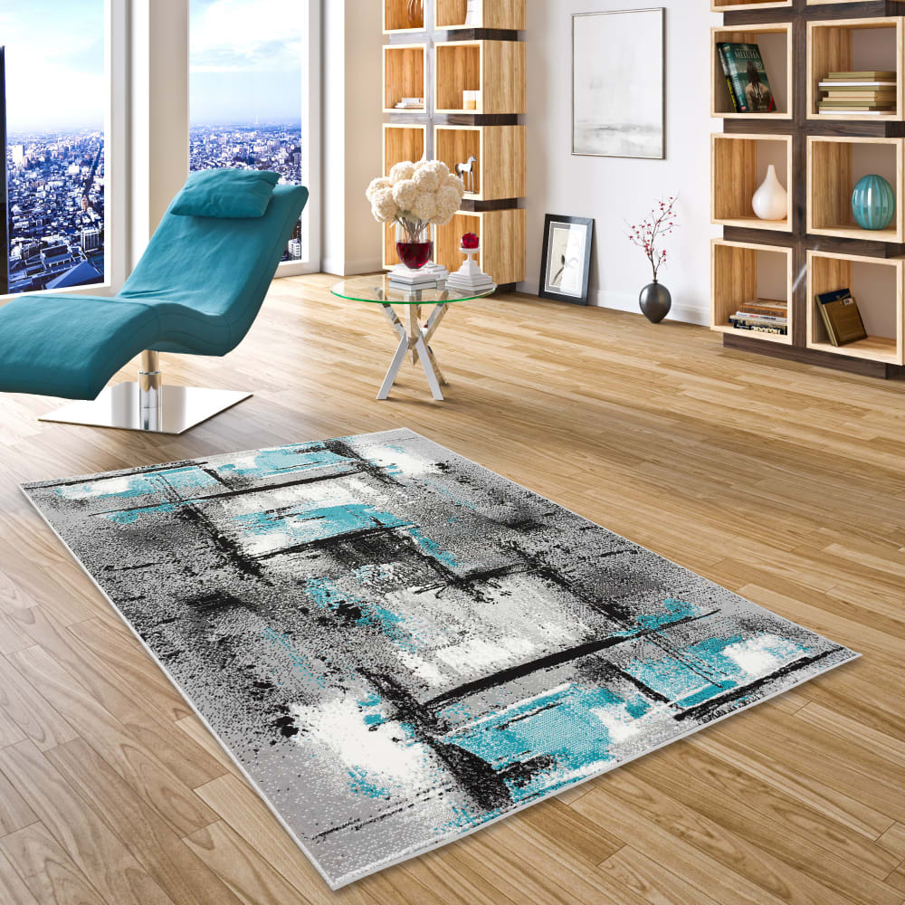 Tapis velours moderne gris 120x170 cm — vue 3