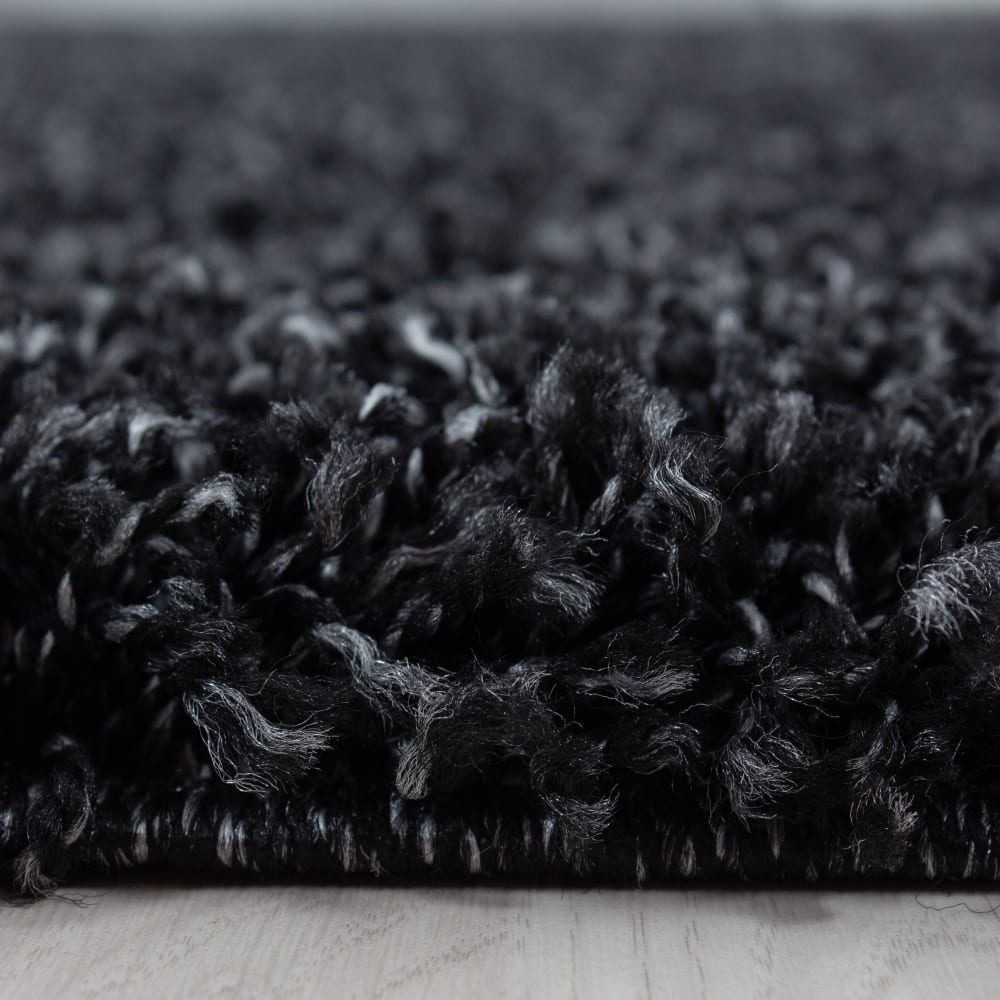 Shaggy - tapis uni rond - anthracite 120 x 120 cm — vue 4