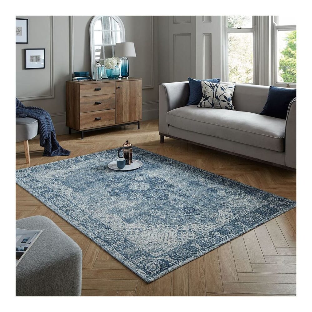 Tapis vintage bleu 120x170cm — vue 3