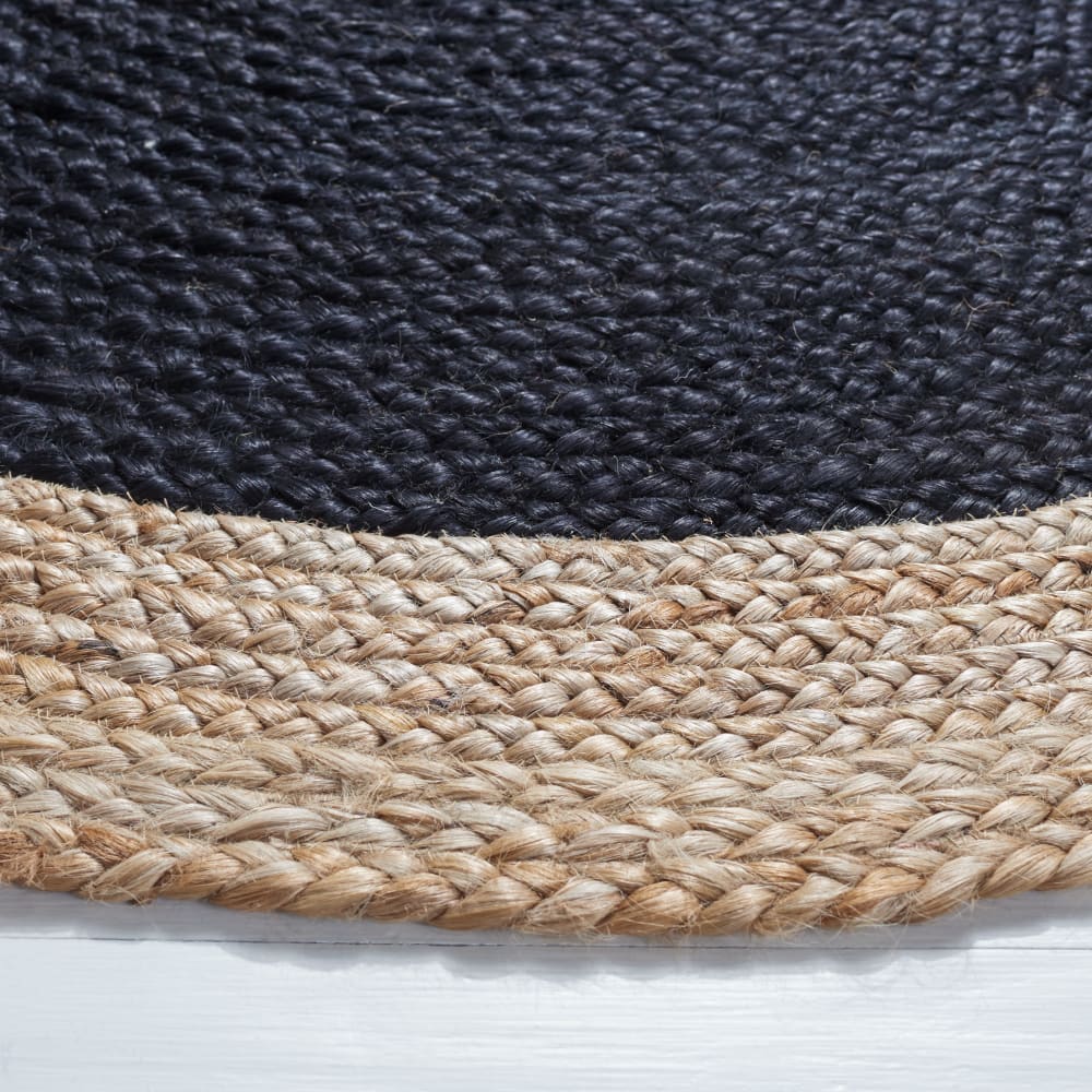 Tapis en jute noir/beige, 122 cm — vue 4