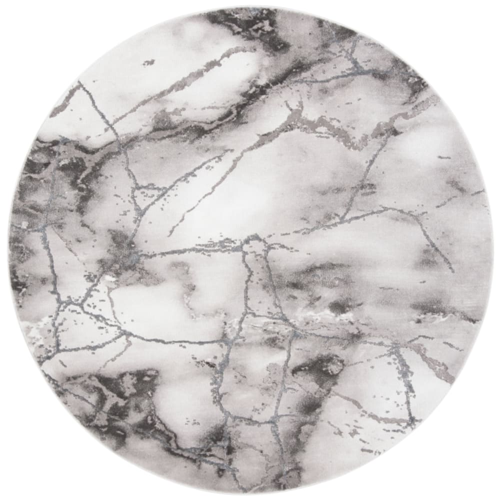 Tapis contemporain en polypropylène gris/argent, 122 x 122 cm