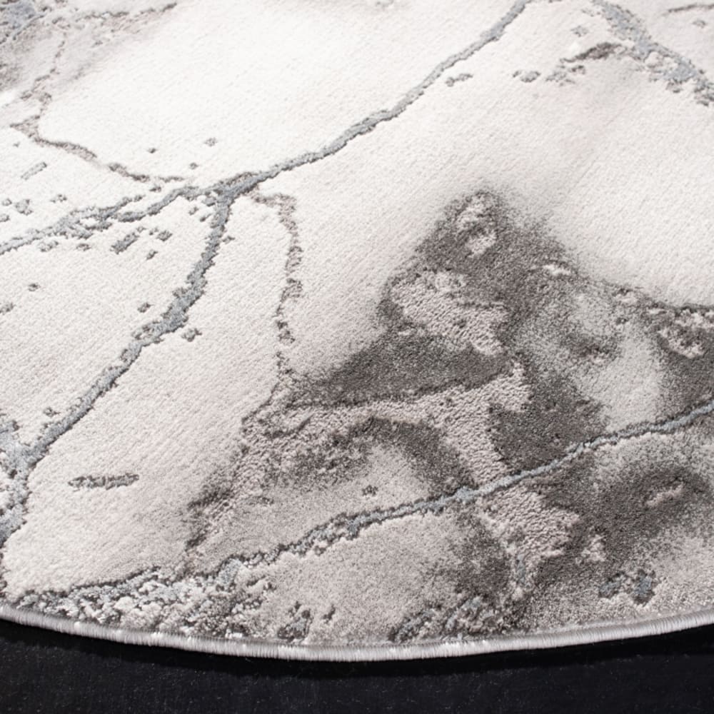 Tapis contemporain en polypropylène gris/argent, 122 x 122 cm — vue 3