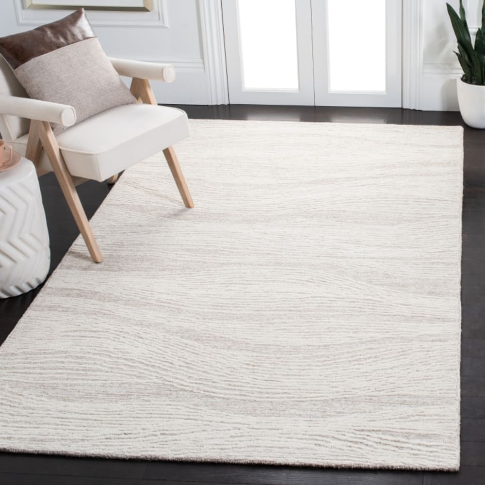 Tapis moderne contemporain en laine beige/blanc, 122 x 183 cm — vue 3