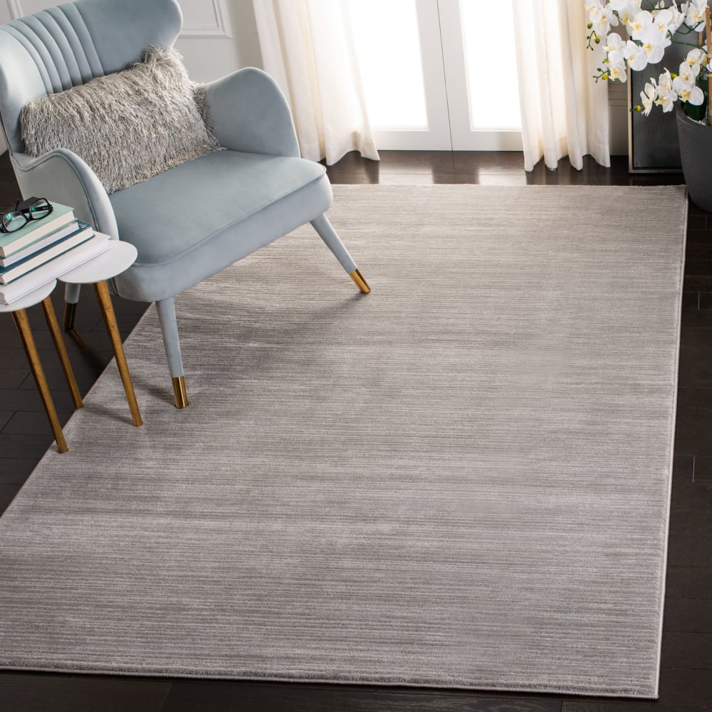 Tapis solide et tonale en polypropylène argent, 122 x 183 cm — vue 4
