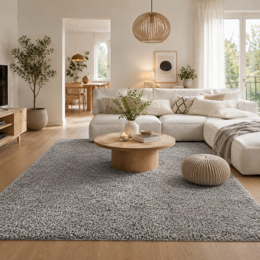 Tapis shaggy uni gris 120x170 cm — vue 3
