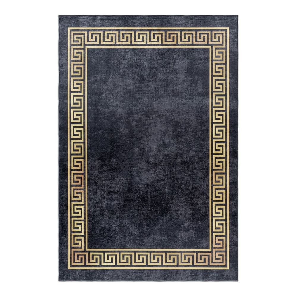 Tapis  baroque en polyester noir 120x170
