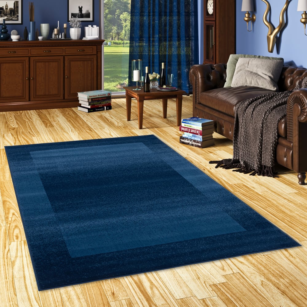Tapis velours moderne bleu foncé 120x170 cm — vue 3