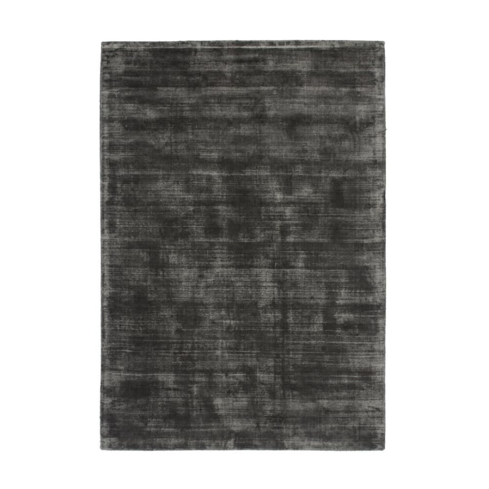 Tapis uni contemporaine en viscose anthracite 120x170