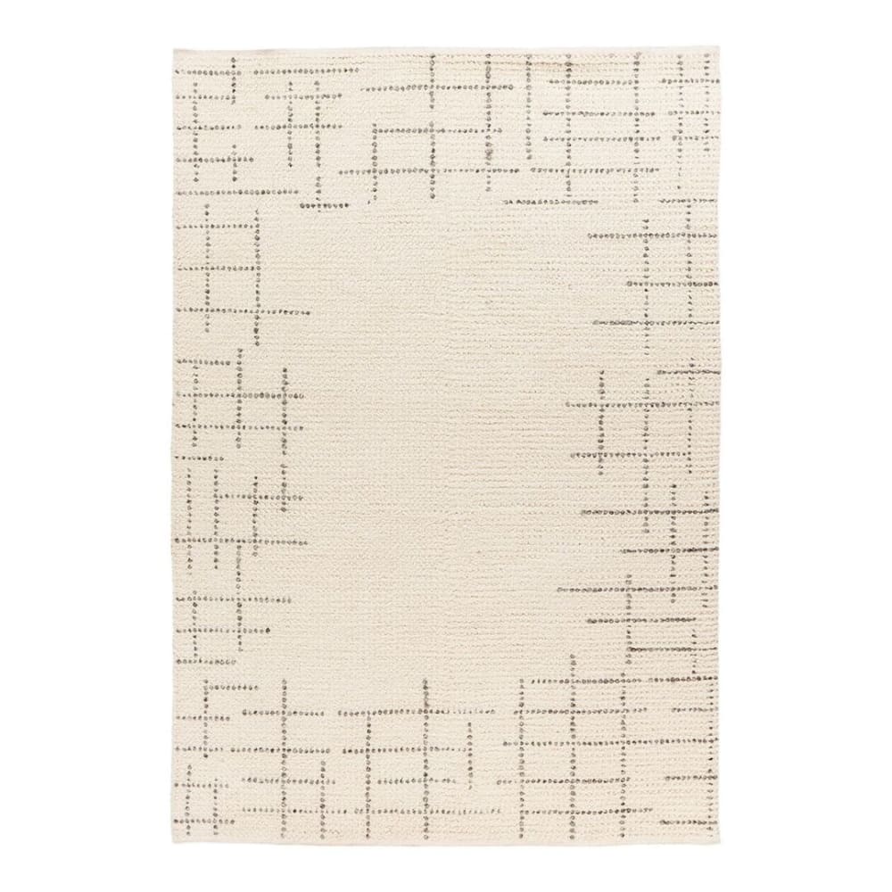 Tapis géométrique design en laine crème 120x170