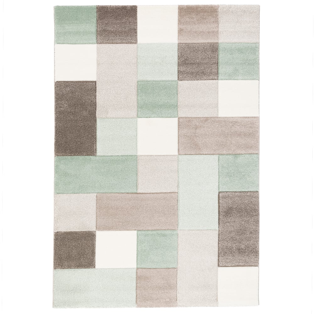 Tapis à carreaux pastel - vert