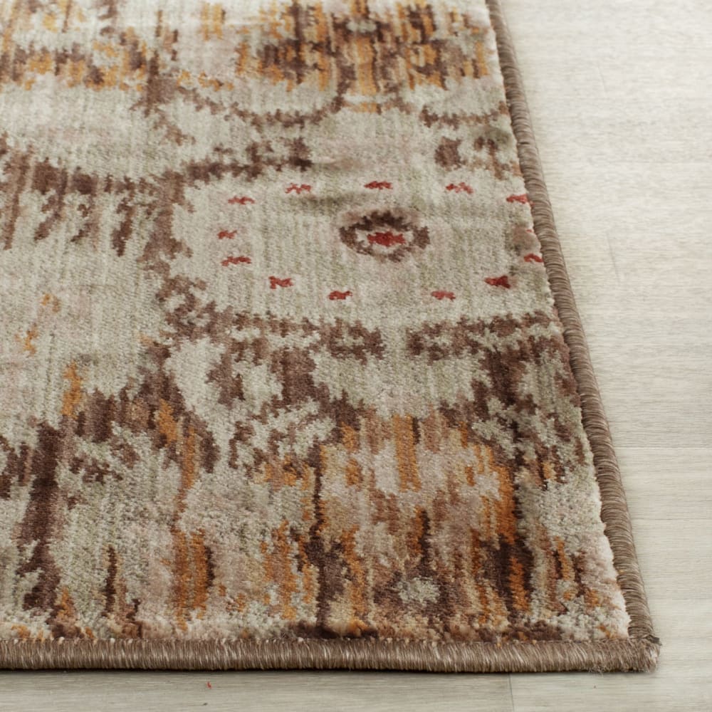 Tapis contemporain en polyester vert/brun, 122 x 183 cm — vue 4