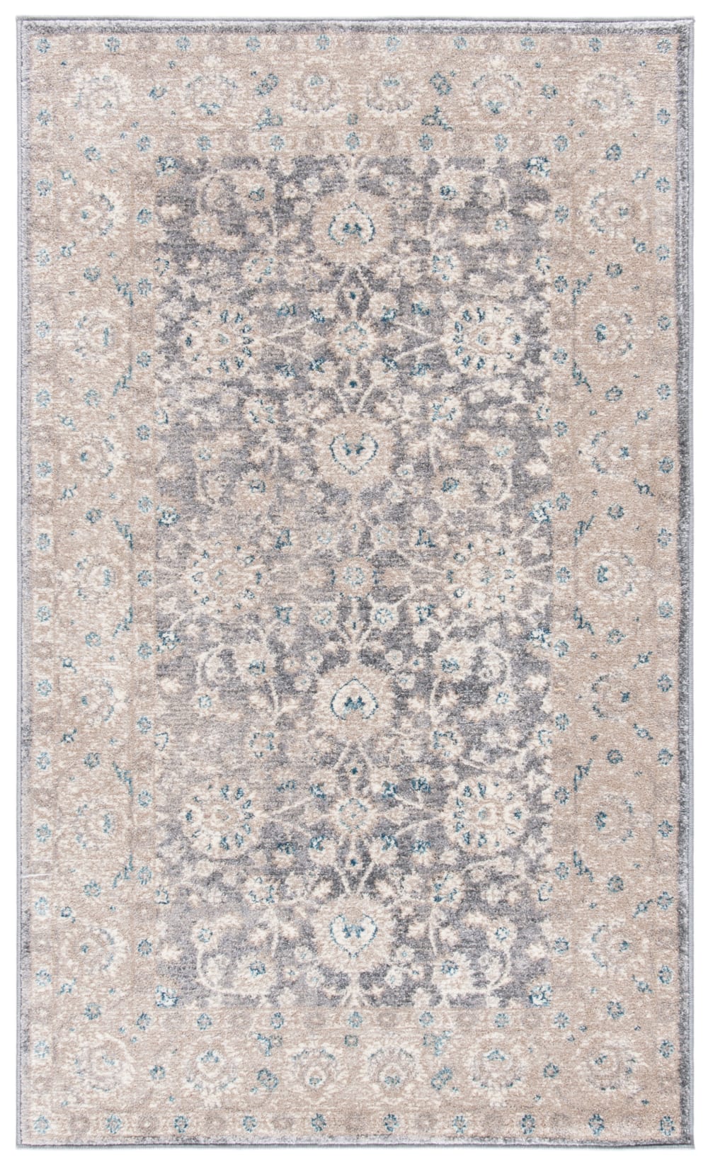 Tapis traditionnel en polypropylène gris/beige, 122 x 170 cm