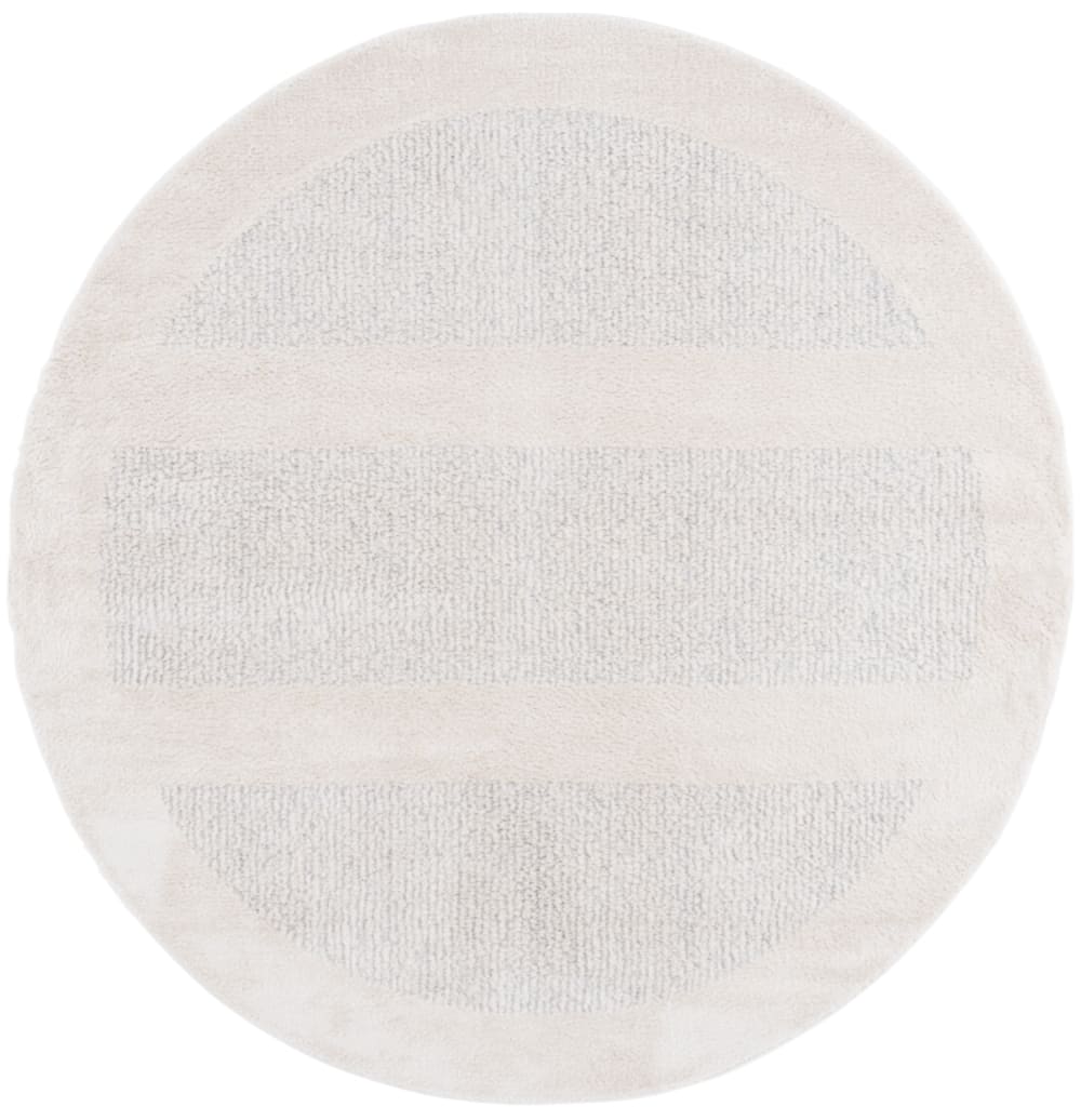 Tapis moderne en polyester blanc/gris, 122 cm