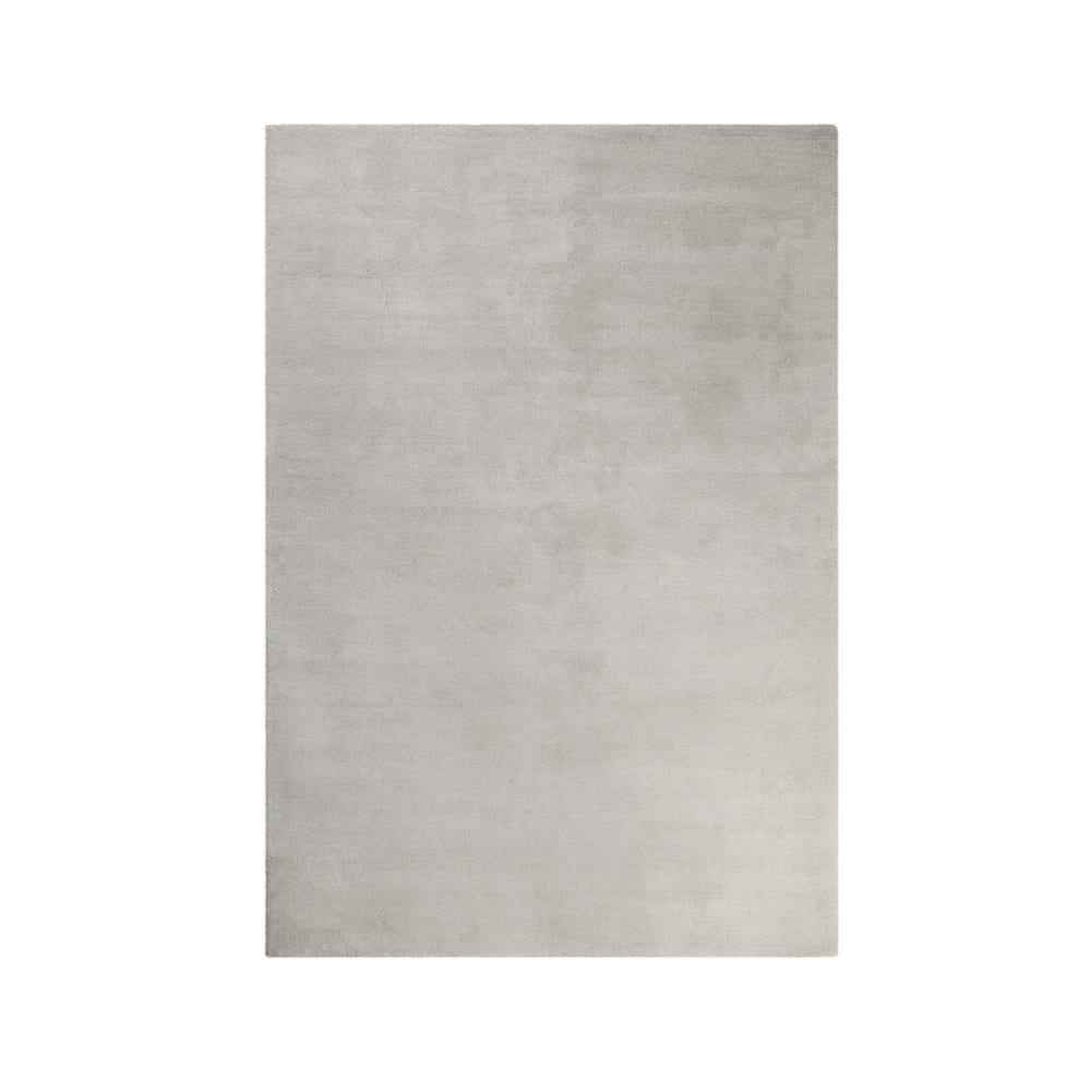 Tapis uni design en polyester gris ciment 120x170
