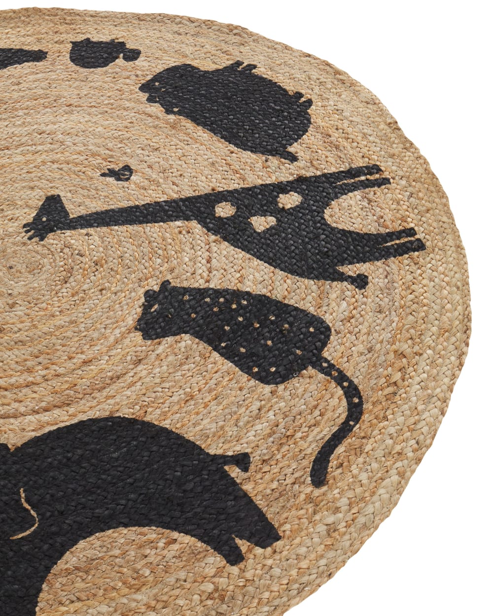 Tapis enfant en tissu beige 120x120cm — vue 4