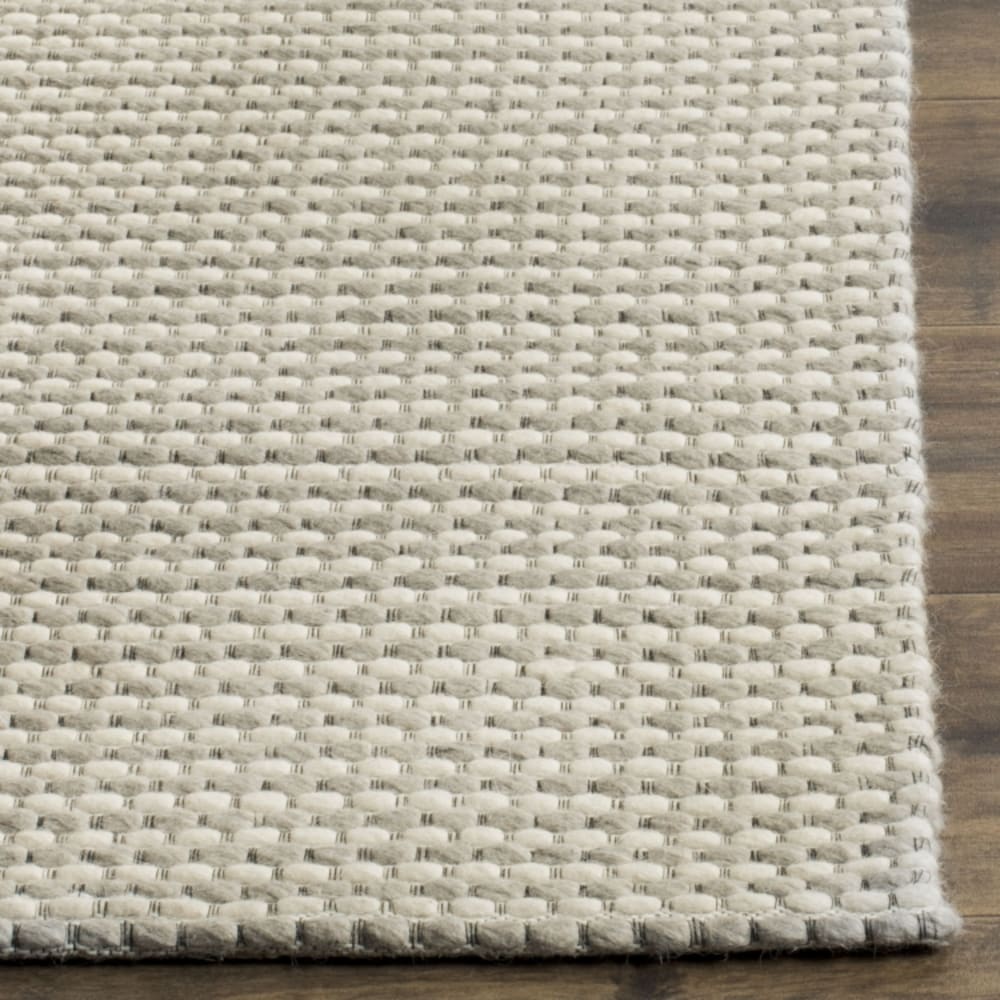 Tapis bohémien en laine argent/blanc, 122 x 183 cm — vue 4