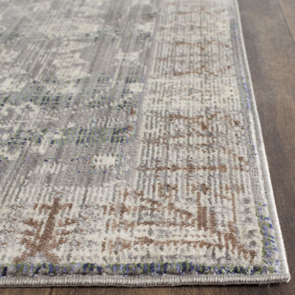 Tapis artisanat inspiré en polyester gris, 122 x 183 cm — vue 4