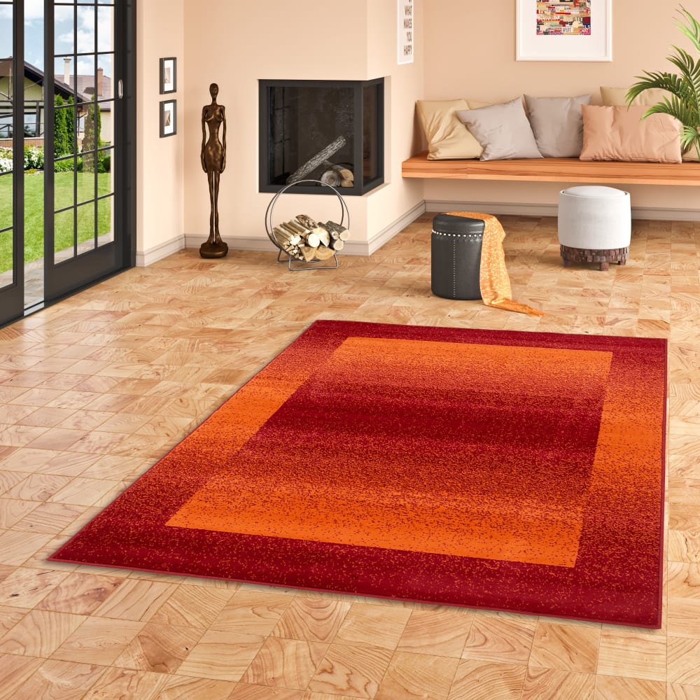 Tapis velours moderne rouille 120x170 cm — vue 3