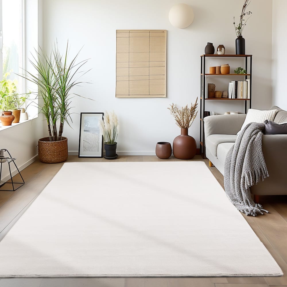 Tapis lavable en microfibre douce - crème 120x170cm — vue 3