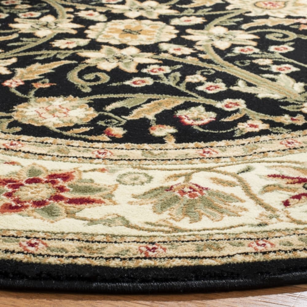 Tapis traditionnel en polypropylène noir/blanc, 122 cm — vue 4