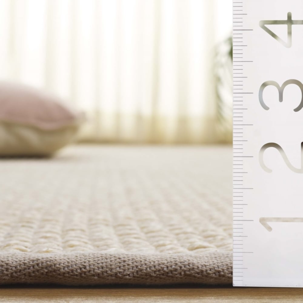 Tapis fibre naturelle en sisal blanc/beige, 122 x 122 cm — vue 4